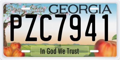 GA license plate PZC7941