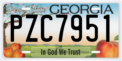 GA license plate PZC7951