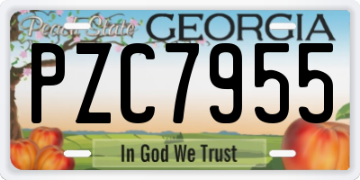 GA license plate PZC7955