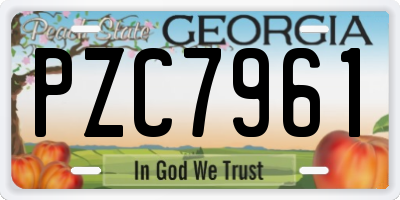 GA license plate PZC7961