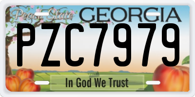 GA license plate PZC7979