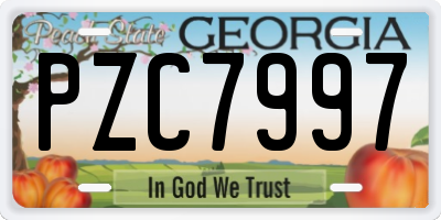 GA license plate PZC7997