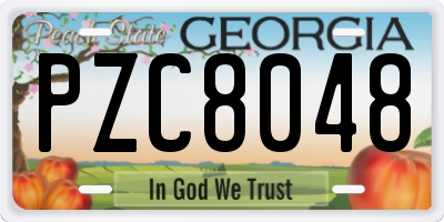GA license plate PZC8048