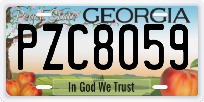 GA license plate PZC8059