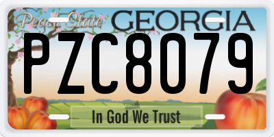 GA license plate PZC8079