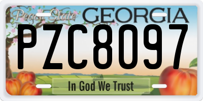GA license plate PZC8097