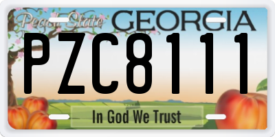 GA license plate PZC8111
