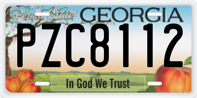 GA license plate PZC8112