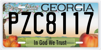 GA license plate PZC8117