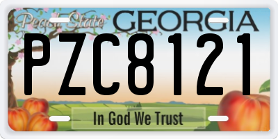 GA license plate PZC8121
