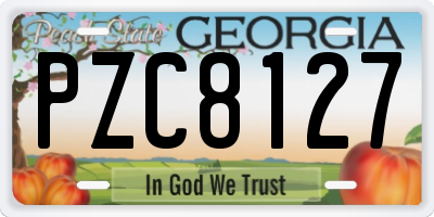 GA license plate PZC8127