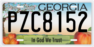 GA license plate PZC8152
