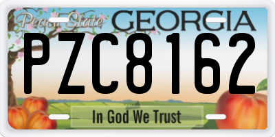 GA license plate PZC8162