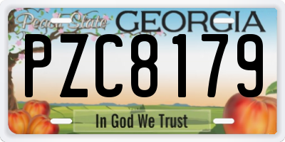 GA license plate PZC8179