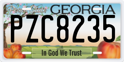 GA license plate PZC8235