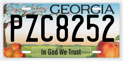 GA license plate PZC8252