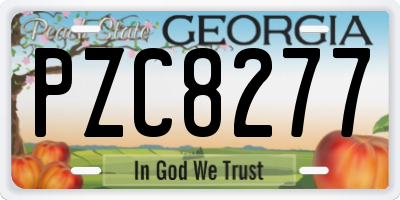 GA license plate PZC8277