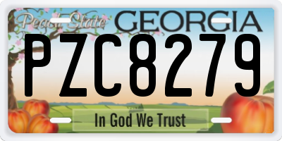 GA license plate PZC8279