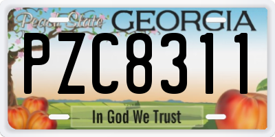 GA license plate PZC8311