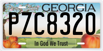GA license plate PZC8320