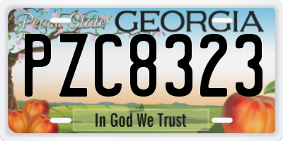 GA license plate PZC8323