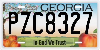 GA license plate PZC8327