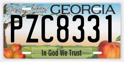 GA license plate PZC8331