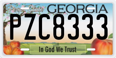 GA license plate PZC8333
