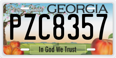 GA license plate PZC8357