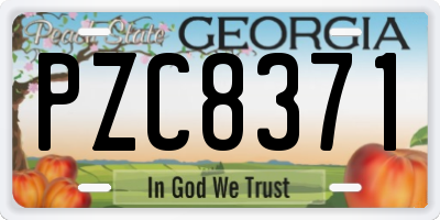 GA license plate PZC8371