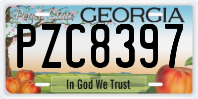 GA license plate PZC8397