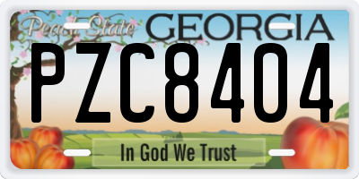 GA license plate PZC8404
