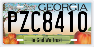 GA license plate PZC8410