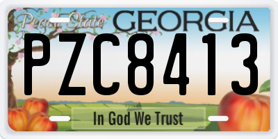 GA license plate PZC8413