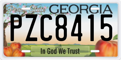 GA license plate PZC8415