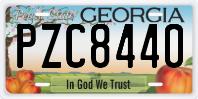 GA license plate PZC8440