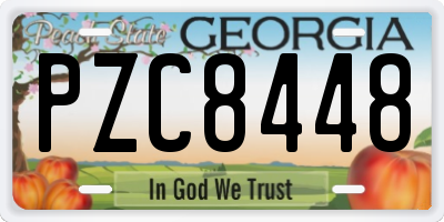 GA license plate PZC8448