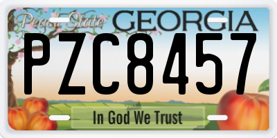 GA license plate PZC8457