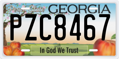 GA license plate PZC8467