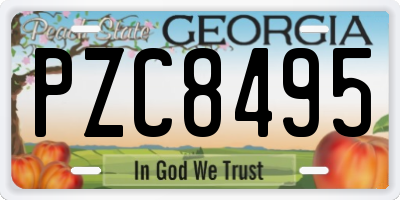 GA license plate PZC8495