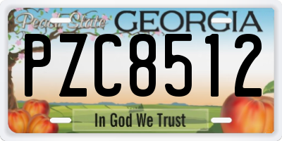 GA license plate PZC8512