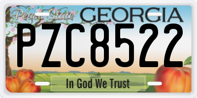 GA license plate PZC8522