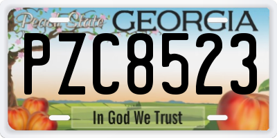GA license plate PZC8523
