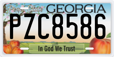 GA license plate PZC8586