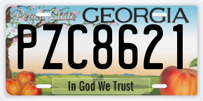 GA license plate PZC8621
