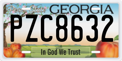GA license plate PZC8632