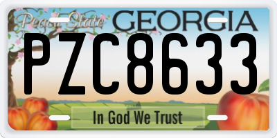 GA license plate PZC8633