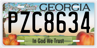 GA license plate PZC8634