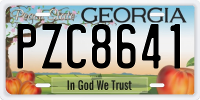 GA license plate PZC8641