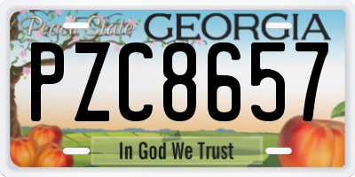 GA license plate PZC8657